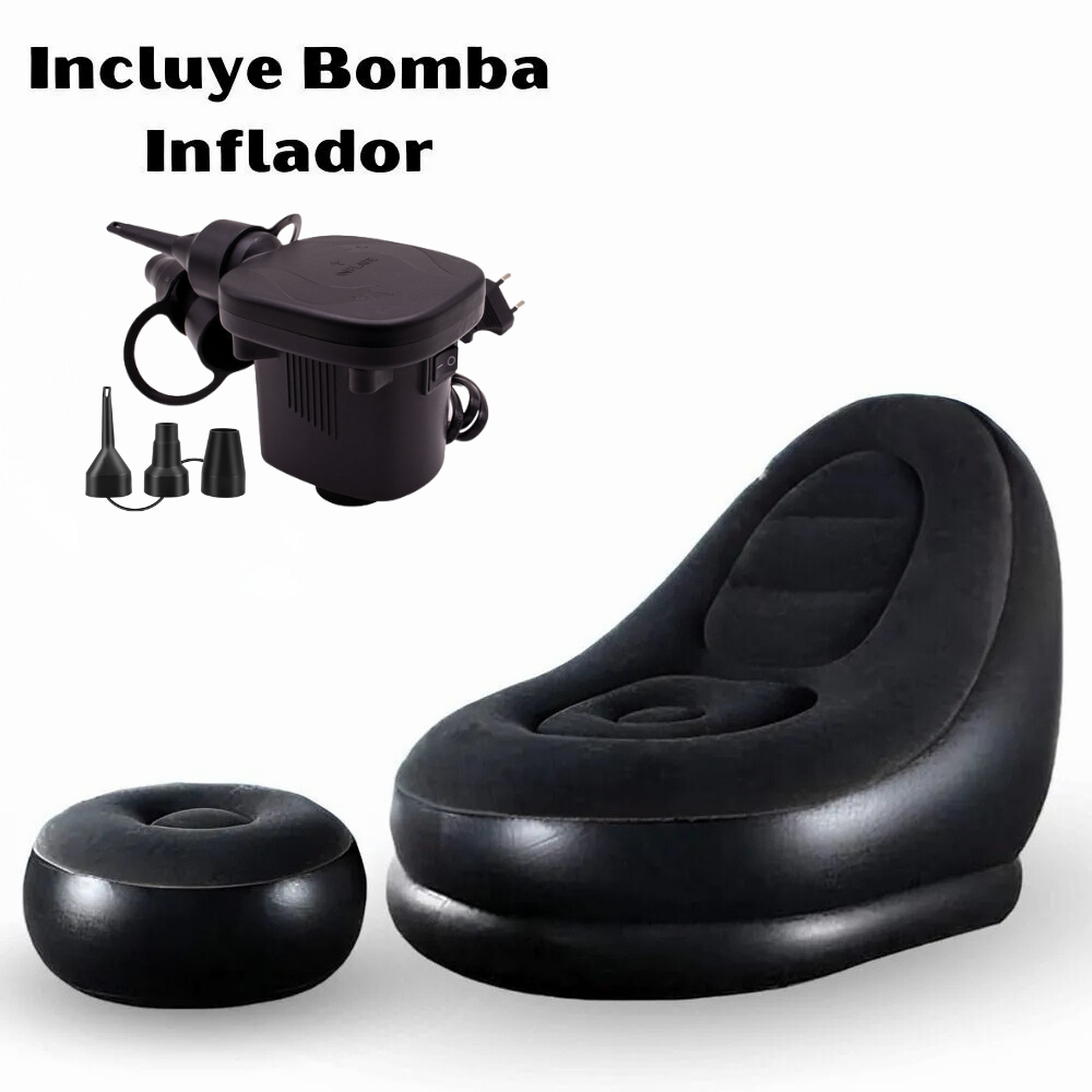 Miniatura 2 de Sofa Negro Inflable  PosaPies + Inflador